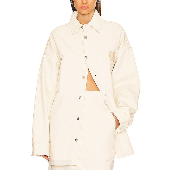 Helsa Tops - Helsa Denim White Overshirt Size XS